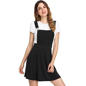 Black overall pinafore-style dress